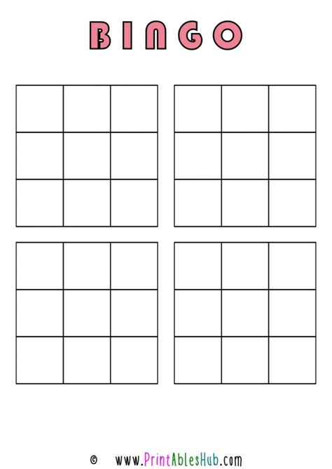 Free Printable Blank Bingo Cards Template [PDF] (3x3, 4x4,5x5)(2 Per P.